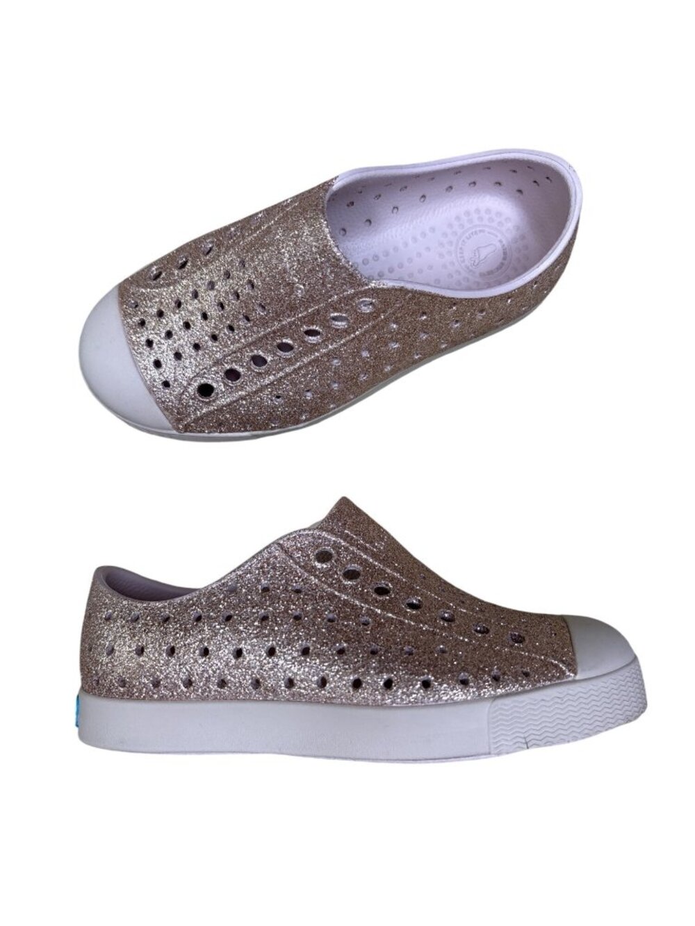 C10 Native Jefferson Bling Gold Glitter Shoes